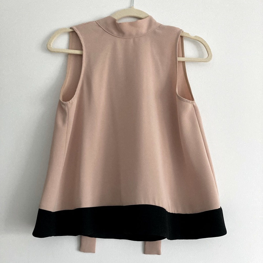 Zara Blush Sleeveless blouse with Black detail